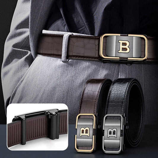 ✨New Arrival✨Men's Crocodile-Patterned Automatic Buckle Belt