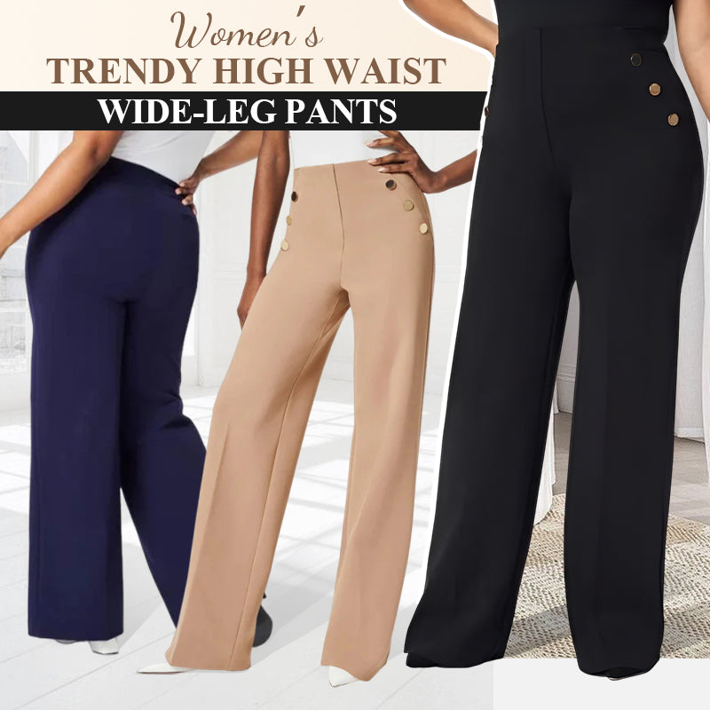 🌸High Stretch Tummy Control Button Wide Leg Pants