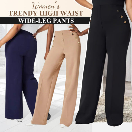 🌸High Stretch Tummy Control Button Wide Leg Pants