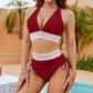 🔥Hot Sale💥-👙High Waisted Tummy Control Color Block Bikini Sets