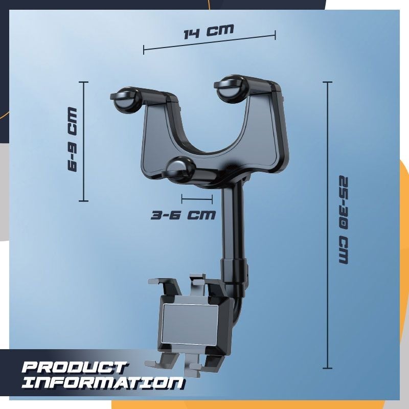 💎 -50% ON ROTATABLE & RETRACTABLE CAR PHONE HOLDER! 💎 Mounts on Rearview Mirror, 360° Adjustable for Safe Driving ✨