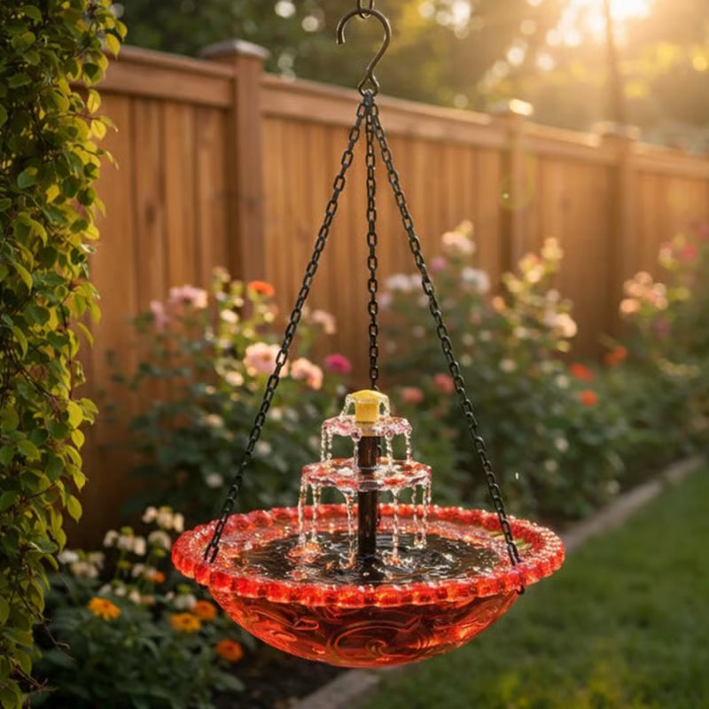 🔥🔥2026 Spring Sale 48% Off--🐦Solar Cascade Hanging Bird Bath Fountain