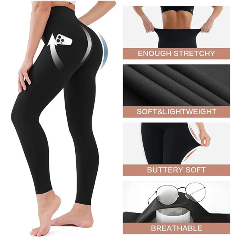 🌸High-Waisted Butt Lifting Tummy Control Shaping Training Leggings with Side Pocket
