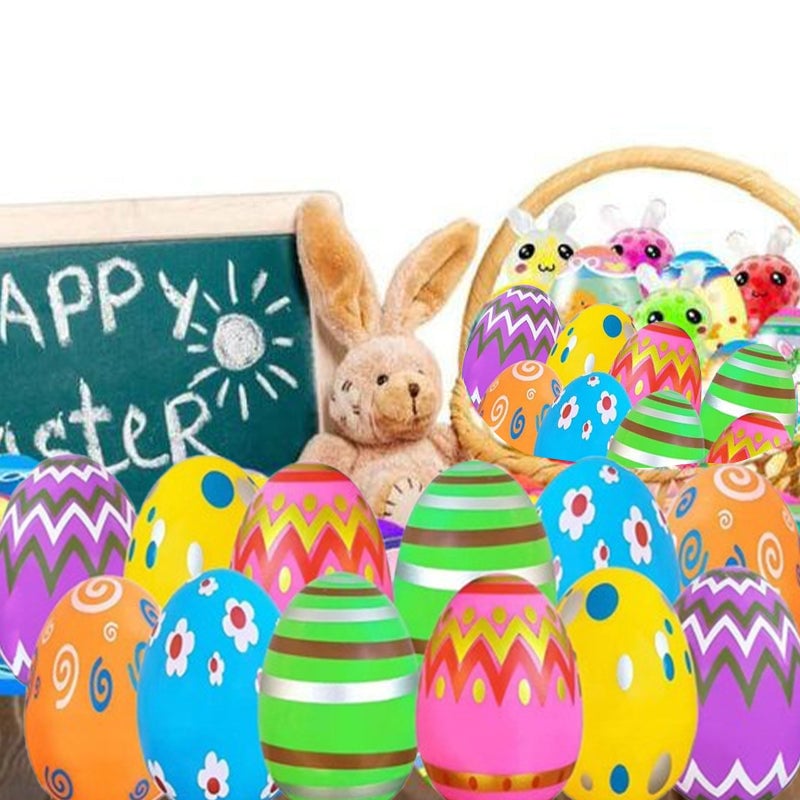 📢📢50% OFF !!!⏰ Happy Easter - 24 Pack Prefilled Easter Eggs with Squeeze Toys