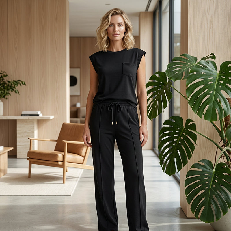 🔥Last Day Promotion 50% OFF💖Women's Casual Sleeveless Top and Drawstring Pants 2-Piece Set