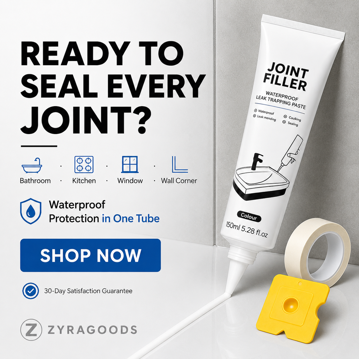 🏠 MULTI-PURPOSE WATERPROOF JOINT FILLER — Mould-Resistant | Flexible Seal | Indoor & Outdoor Use 🔧