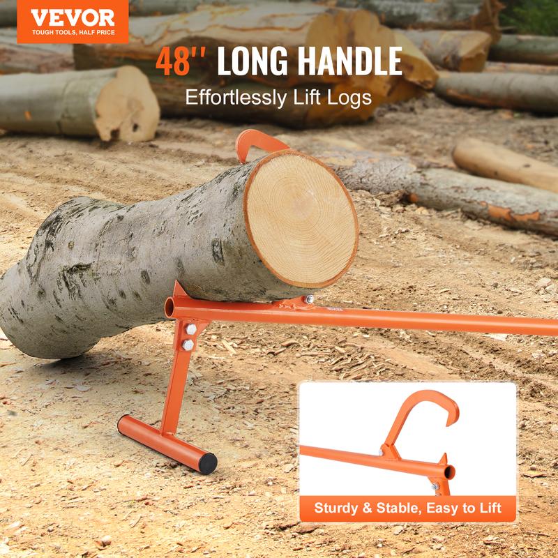 50% OFF NOW! Steel Timberjack Log Lifter, Heavy Duty Log Jack, Solid Steel Log Roller Tool for Safe Lifting & Rolling Firewood, 2 Styles Available