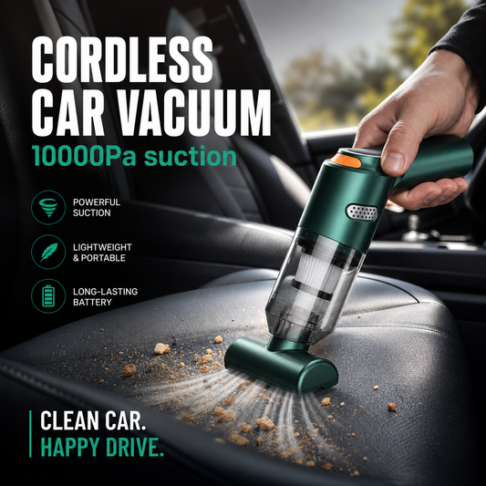 🚗50% OFF NOW ! 💨10000Pa Cordless Handheld Vacuum – Washable Filter & Multi-Nozzle Kit, Portable Powerful Suction Car & Home Cleaner