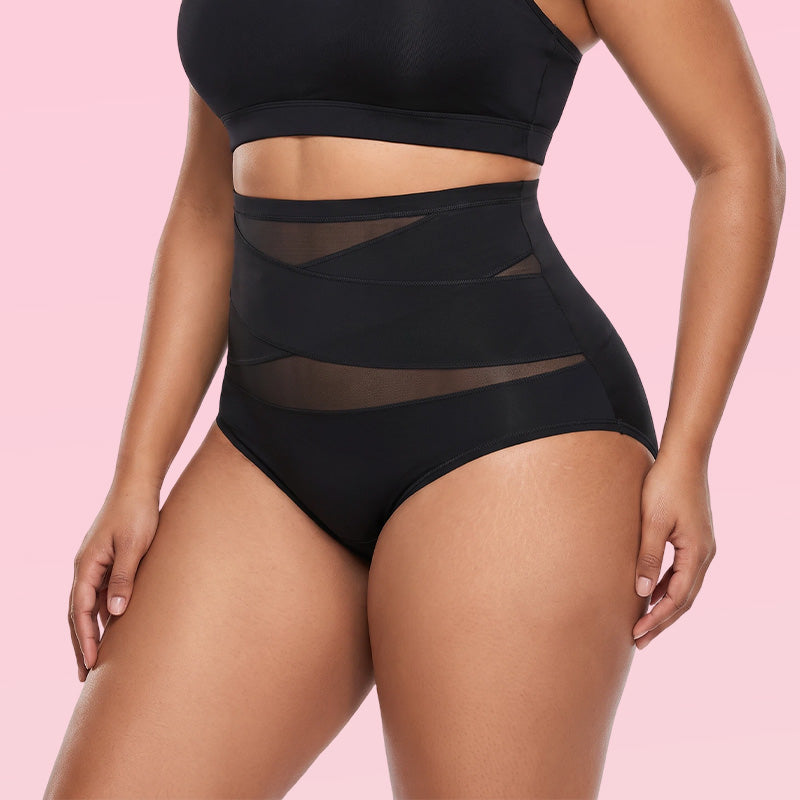 🌸Last Day-Buy 1 Get 3 Packs✨Plus-Size High-Waist Cross Tummy Control Panties