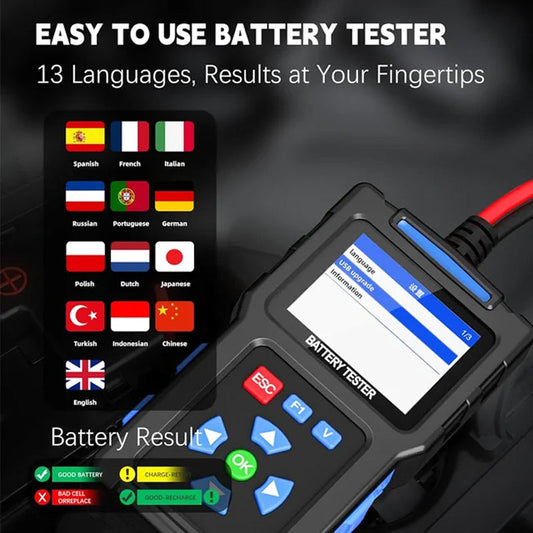 🎁2025 Hot Sale 50% OFF💥BT100 Car Battery Tester 12V Load Tester