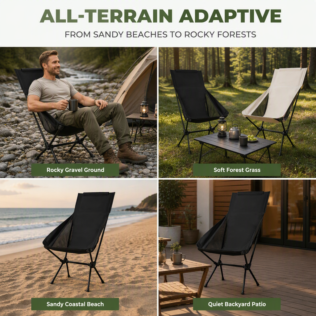 🔥Rock Anywhere Instantly! No-Sag 113kg Foldable Camping Chair