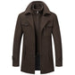 ⏳Time-Limited Special⏰Men's Business Woolen Coat Fashion Double Neck Medium And Long Woolen Coat