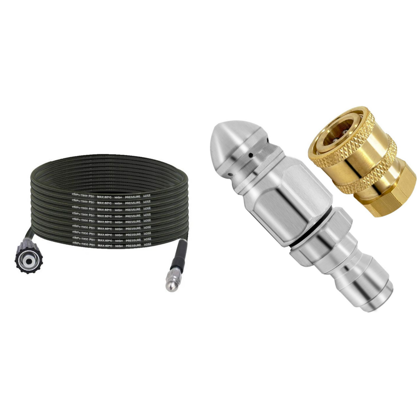 High-Pressure Sewer Jetter Hose with Nozzle