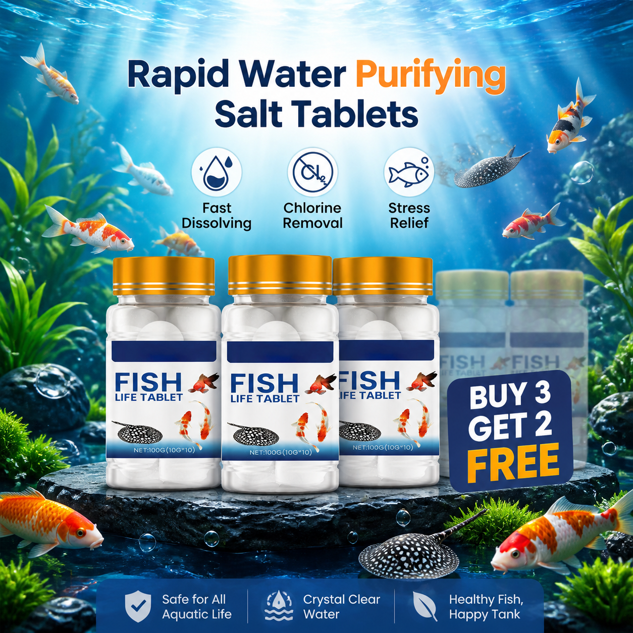 ⏰🎁Aquarium Conditioning Salt Tablets