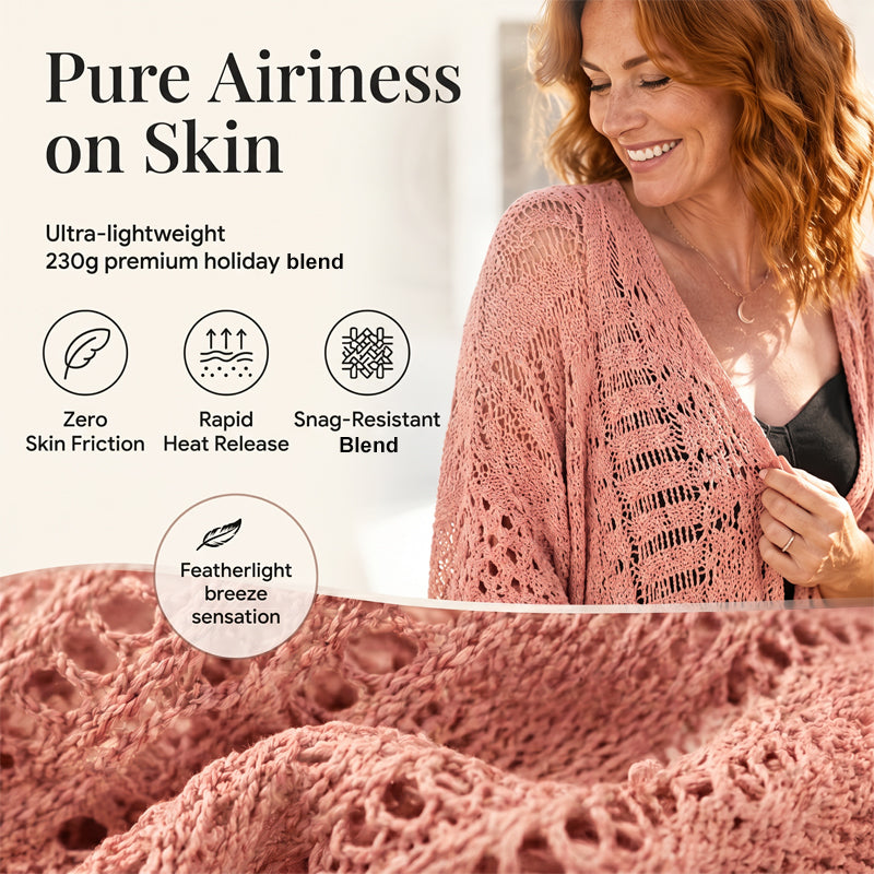 🔥Special Price:£15.99!!😍Women’s Oversized Knit Cardigan – Lightweight Crochet Tassel Kimono for Spring & Summer 🌸