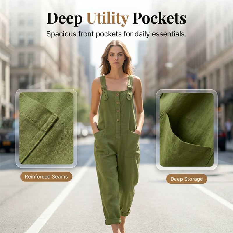 💐New arrival 50% OFF!👖 Women's Casual Button-Front Overalls🌿