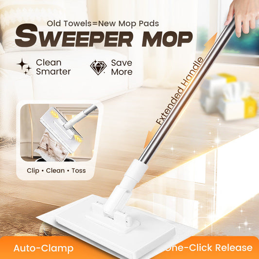 🔥Last Day Sales 70% OFF🧹Disposable Dust Mop with 4 Reusable Cloths💦