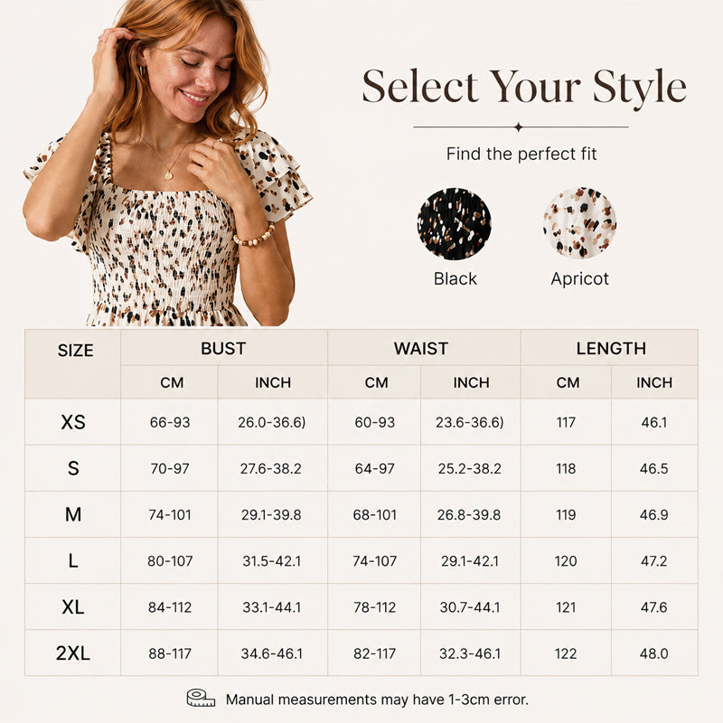 🌈2026 Summer Hot Sale 50% OFF!✨Square Neck Floral Midi Dress – Smocked Bodice, Flowy Tiered Skirt, Romantic 🌸