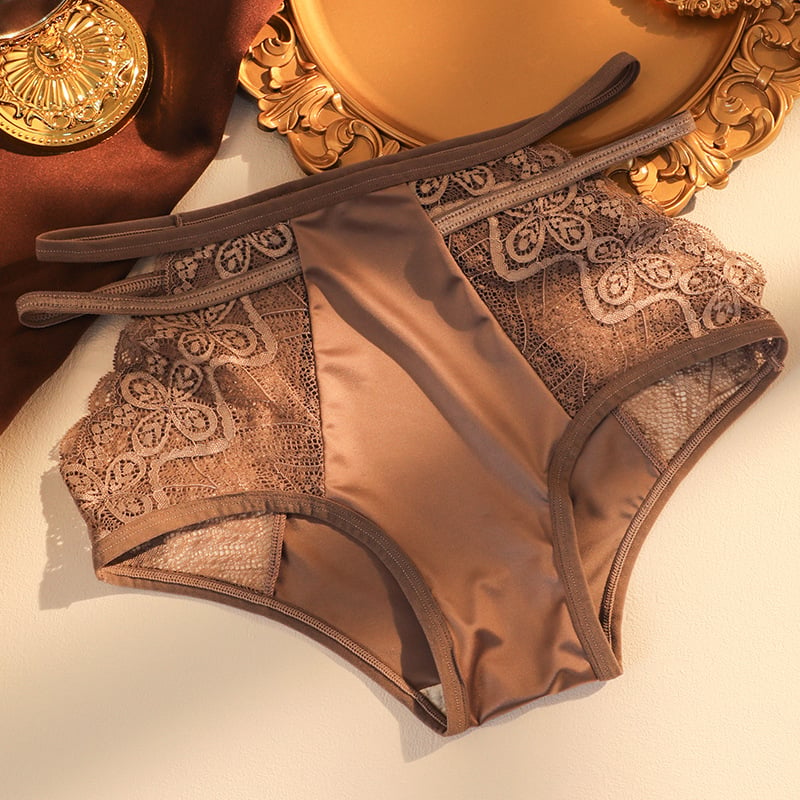 🌷Sexy Seamless Double Strap Lace Silk Care Panties