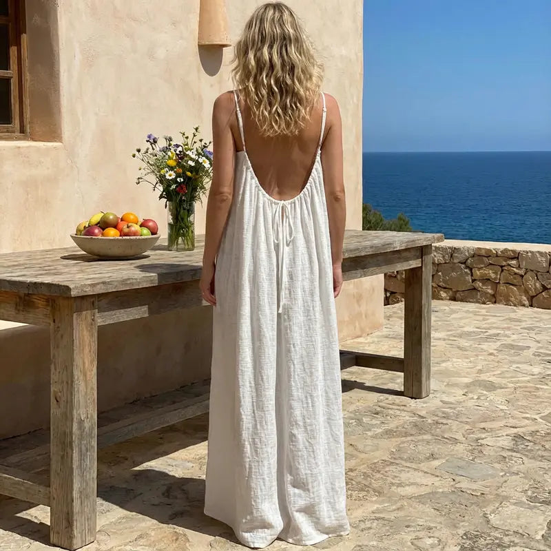 💃LAST DAY SAEL 50% OFF!!✨Women's Solid Color Cami Lounge Dress💕