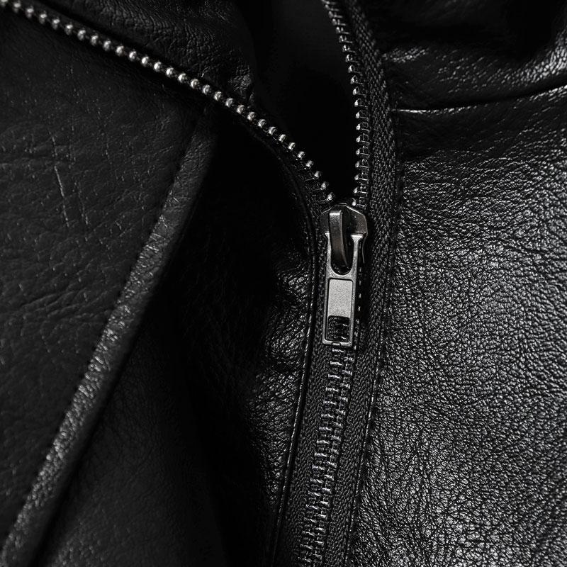⚡Faux Leather Stand Collar Oversized Moto Jacket