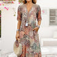 💥Women's Vivid Printed V-Neck Midi Dress