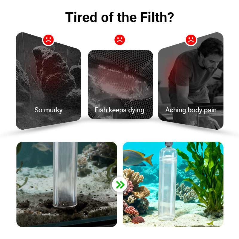 🐠 60% OFF LIMITED STOCK! ✨ Aquarium Vacuum Cleaner with Siphon - Gravel Filter & Flow Control for Effortless Water Change & Tank Maintenance 💦🌿