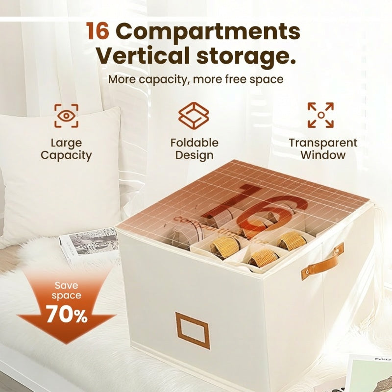 ⏰🔥 LIMITED TIME 50% OFF! 👟 Fabric Shoe Organiser Storage Box – Foldable, Large Capacity, Dustproof & Breathable for Closets & Bedrooms 🧺✨