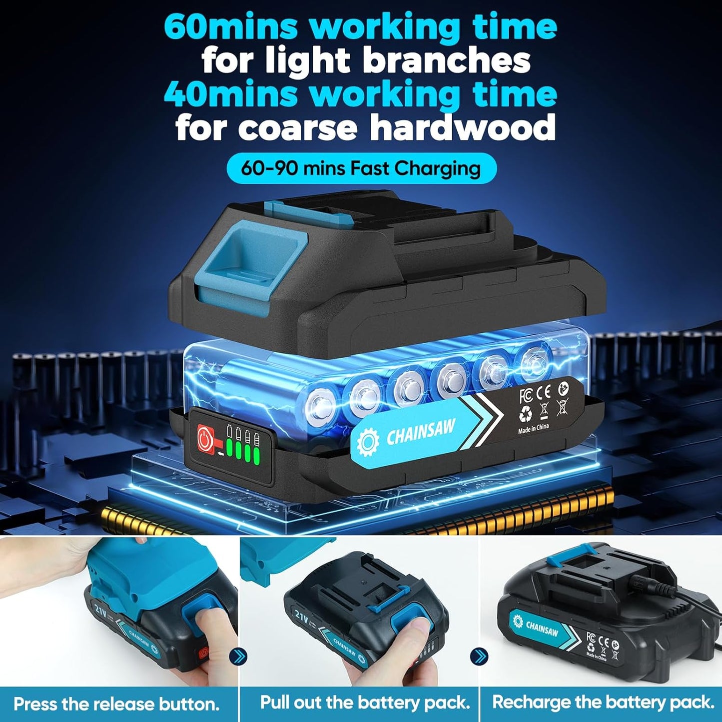 ⚡50% OFF NOW ! 🌳6-inch Cordless Mini Chainsaw with 2 Batteries🌲