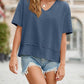 🏖️Summer Cool Deal: ONLY ￡12.99!💃Women's Half Sleeve V-Neck Top with Patchwork Hem