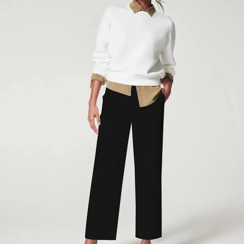 👖Stretch Twill Cropped Wide Leg Pants