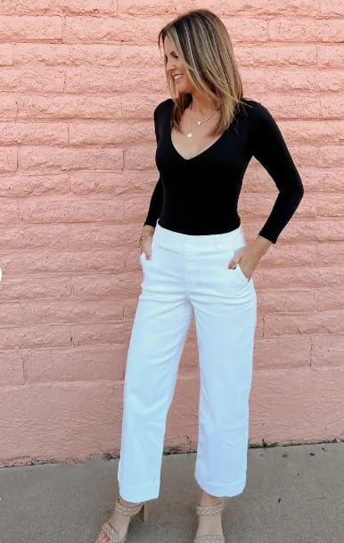 👖Stretch Twill Cropped Wide Leg Pants