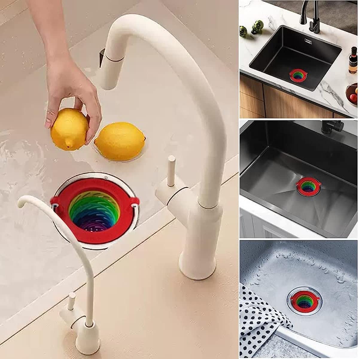 🌈 BUY 1 GET 1 FREE! 🧼 Sink Strainer – Monster design, foldable rainbow & large capacity – No more clogs – grab yours! ✅
