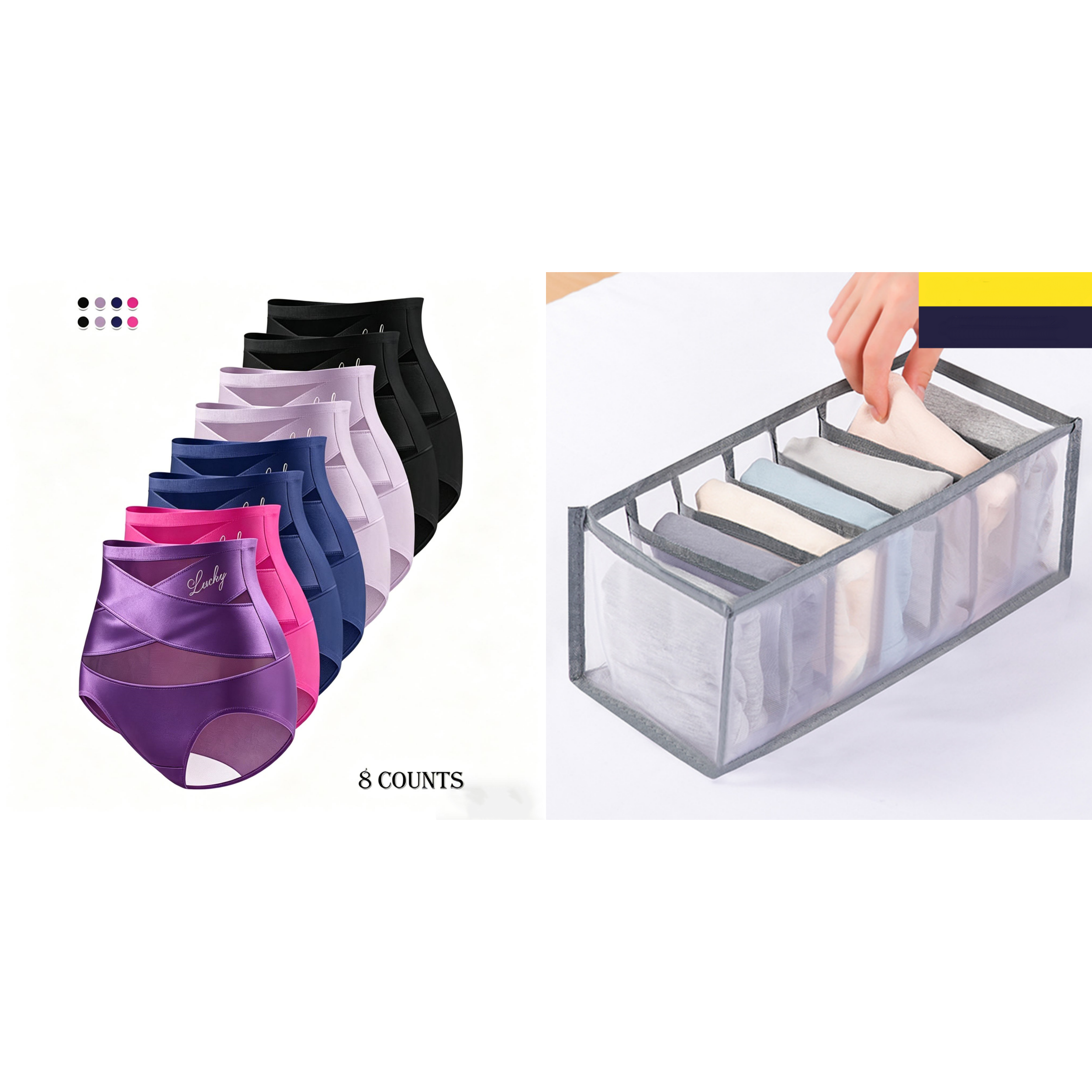 🌸Last Day-Buy 1 Get 3 Packs✨Plus-Size High-Waist Cross Tummy Control Panties