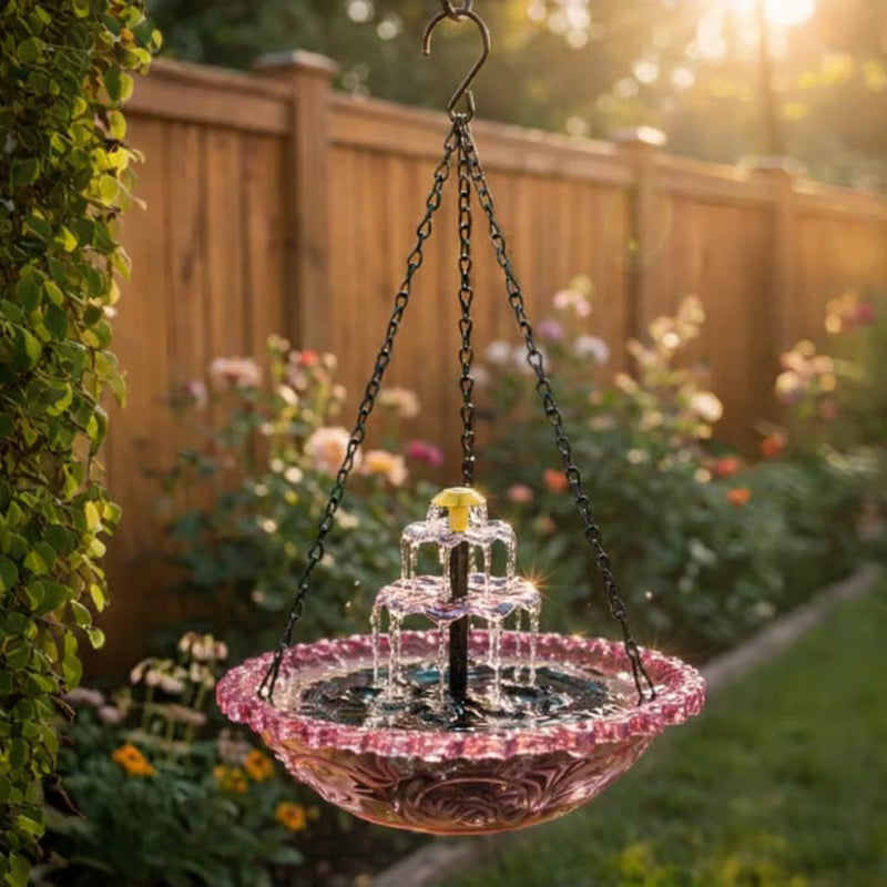 🔥🔥2026 Spring Sale 48% Off--🐦Solar Cascade Hanging Bird Bath Fountain