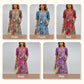 💥Women's Vivid Printed V-Neck Midi Dress