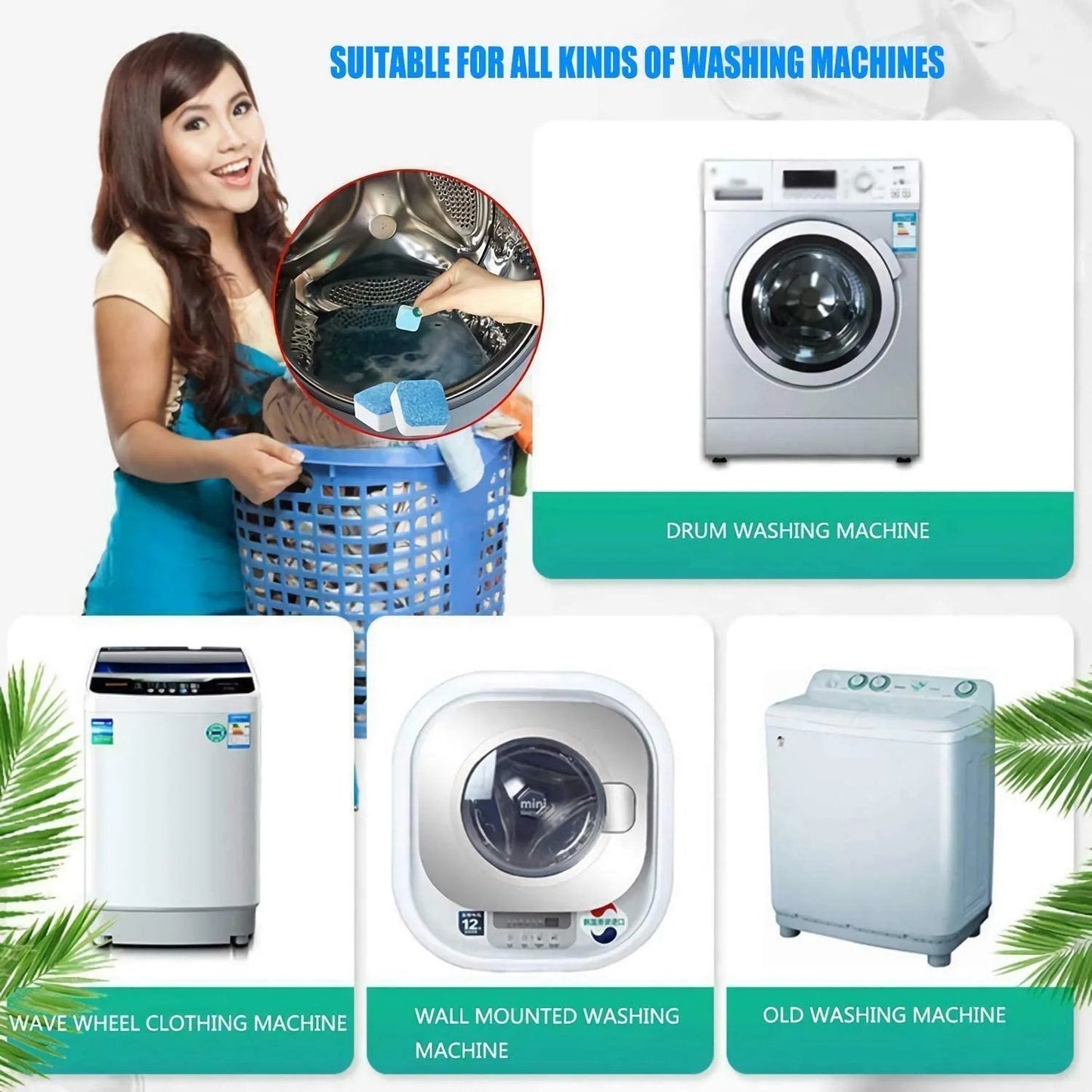 ⏳LAST DAY BUY 2 GET 3 FREE🎉Washing Machine Deep Cleaner Tablets🧼 2