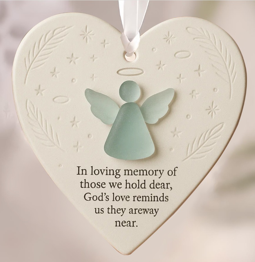 ⏳LAST DAY SALE 70% OFF!⏰Heart-Shaped Sea Glass Angel Friendship Ornament✨ Shaped by Nature & Crafted by Hand
