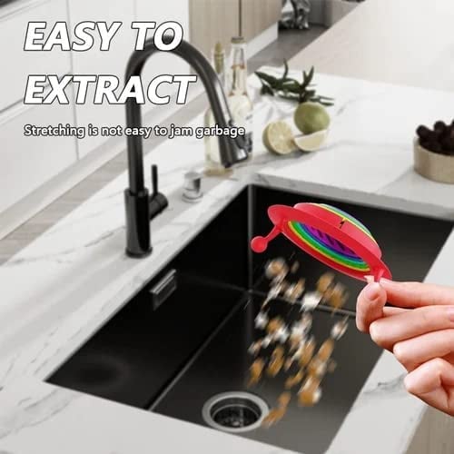 🌈 BUY 1 GET 1 FREE! 🧼 Sink Strainer – Monster design, foldable rainbow & large capacity – No more clogs – grab yours! ✅