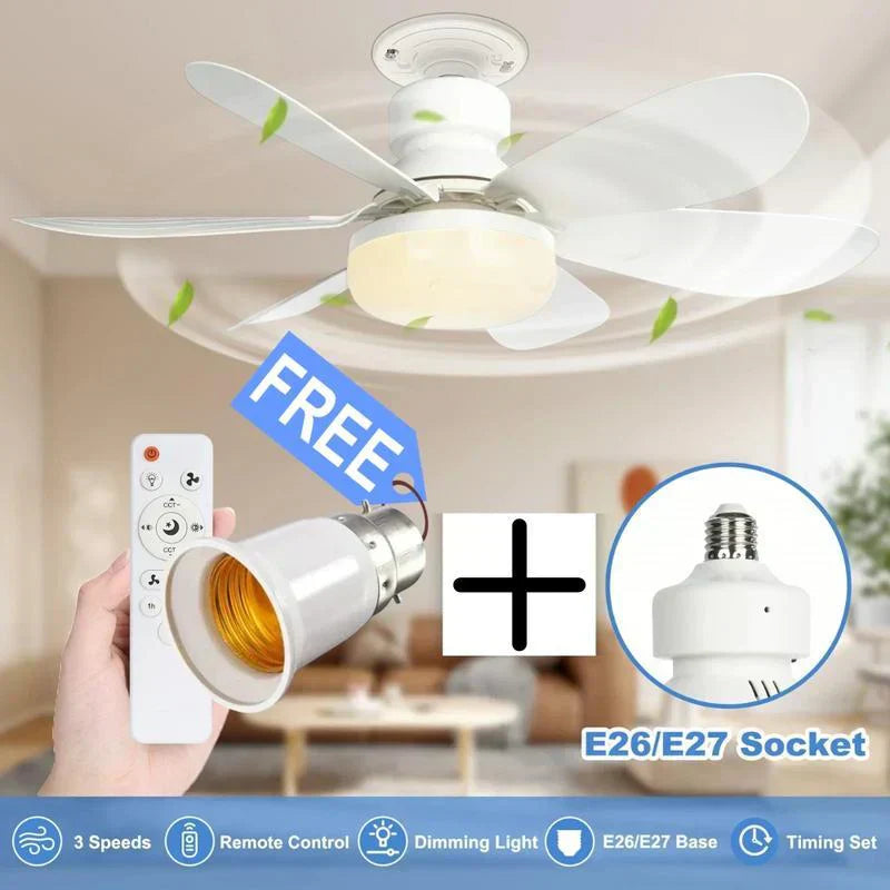 ⏳LAST DAY SALE 49% OFF🔥40W LED Ceiling Fan Light – 20.5” Ultra-Quiet with Remote 🎯 | E27 + FREE B22 Adapter 🔌 | For Bedroom 😴, Kitchen 👩‍🍳 & Garage 🛠️ – UK Ready! 🇬🇧