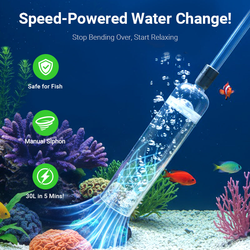 🐠 60% OFF LIMITED STOCK! ✨ Aquarium Vacuum Cleaner with Siphon - Gravel Filter & Flow Control for Effortless Water Change & Tank Maintenance 💦🌿