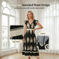 ⏳Limited-time 50% OFF⏰Women's V-Neck Baroque Print Flowy Maxi Dress👗