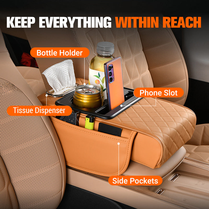 🛋️ 60% OFF NOW! 🚗 Integrated Pressurized Multifunctional Car Armrest Heightening Pad – Ergonomic Support, Extra Storage & Universal Fit 💺