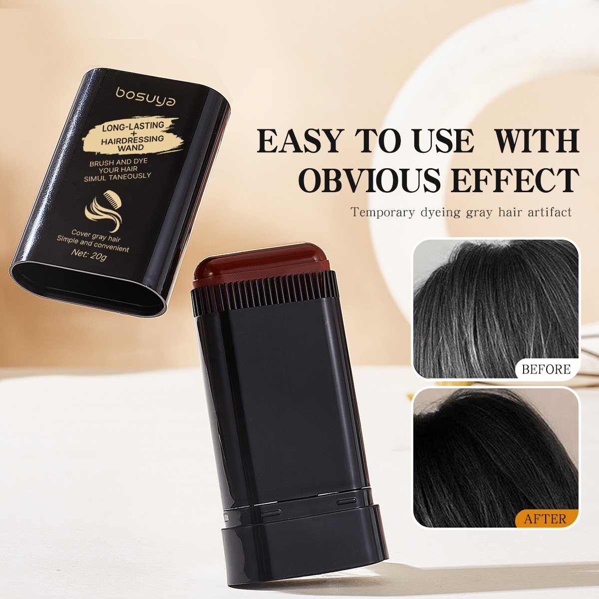 Disposable hair color stick