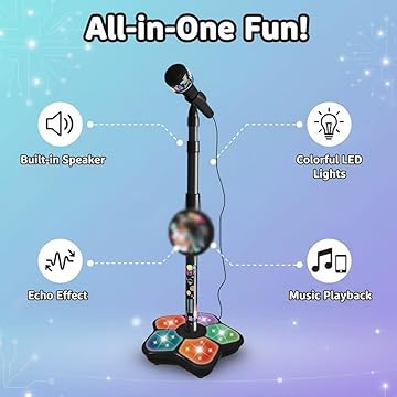🎤Microphone Toy, Karaoke Machine Toy with Light✨