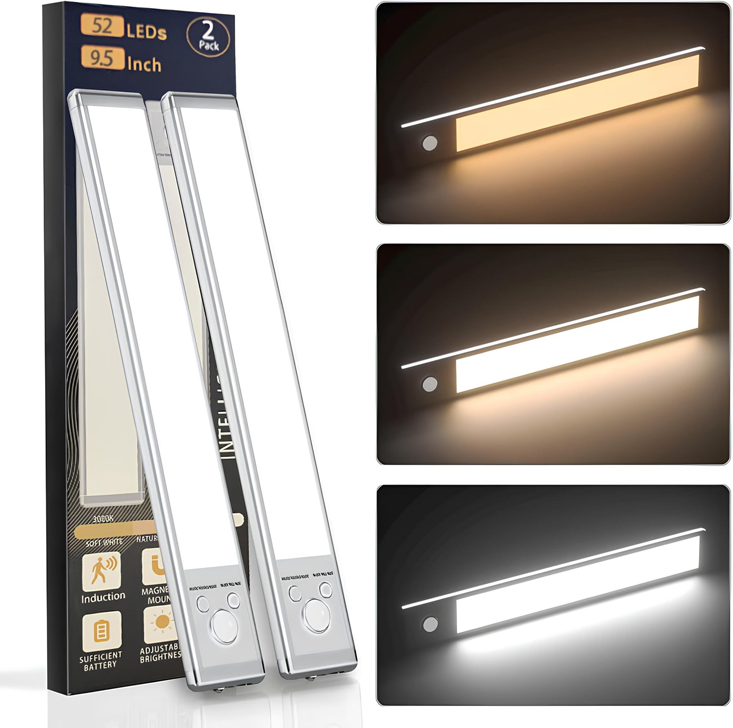 🏆 Hot Sale - 50% OFF 🔥3-Color Lighting Punch-free Smart Sensor Magnetic Rechargeable LED Lights