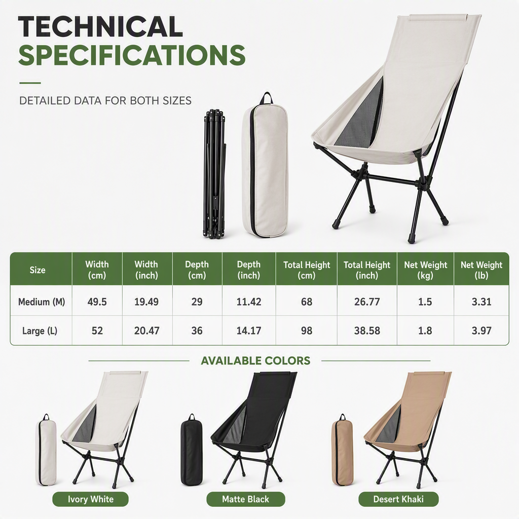 🔥Rock Anywhere Instantly! No-Sag 113kg Foldable Camping Chair