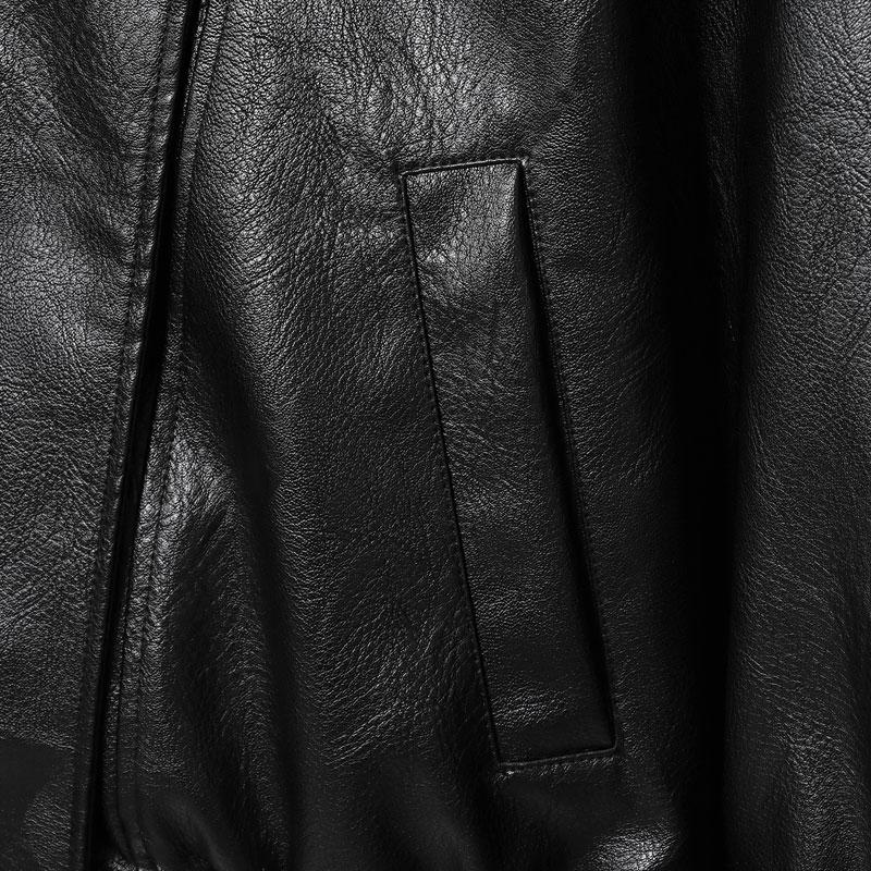 ⚡Faux Leather Stand Collar Oversized Moto Jacket