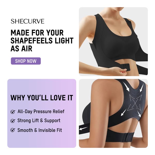 🎉LAST DAY SALE -70% OFF⚡Front Closure Cross-Back Wireless Posture Bra