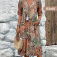 💥Women's Vivid Printed V-Neck Midi Dress